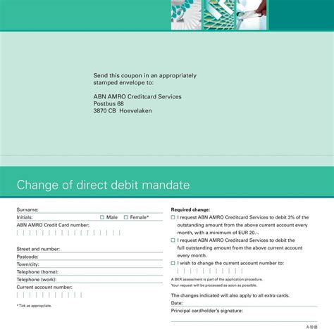 abn amro request credit card.